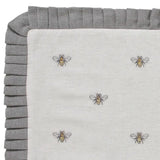 Embroidered Ruffled Bee Pillow 14x22