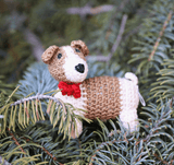 Jack Russell Terrier Handknit Christmas Ornament Fair Trade