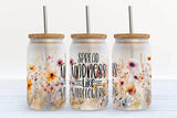 Kate Haven Glass Tumblers for Every Occasion Kate Haven Glass Tumblers for Every Occasion - Spread Kindness Like Wildflowers 16oz Libbey Glass Tumbler