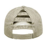 Kelley and Company Kelley and Company - Barn Hair High Bun Ponytail Ball Cap Hat Khaki