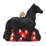 Beautiful Glass Black Friesian Horse Ornament Top Quality