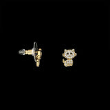 Cat Earrings Gold Tone by Amanda Blu