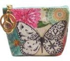 Kellis Gifts Coin Bag Keychain Teal with white Butterfly Butterfly Coin Purses Assorted