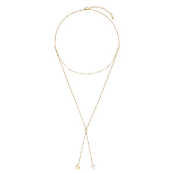 Kellis Gifts Fashion Necklace Lariat Giving Necklace W/ Heart and Cross Charms