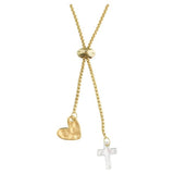 Kellis Gifts Fashion Necklace Lariat Giving Necklace W/ Heart and Cross Charms