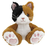 Kellis Gifts Footsies Plush Calico Kitty Cat Glittery Eyes & Embroidered Feet, So Cute!