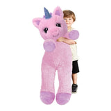 Kellis Gifts plush unicorn Big and Extra Big Adorable Plush Pink Fluffy Unicorn with Embroidered Eyes