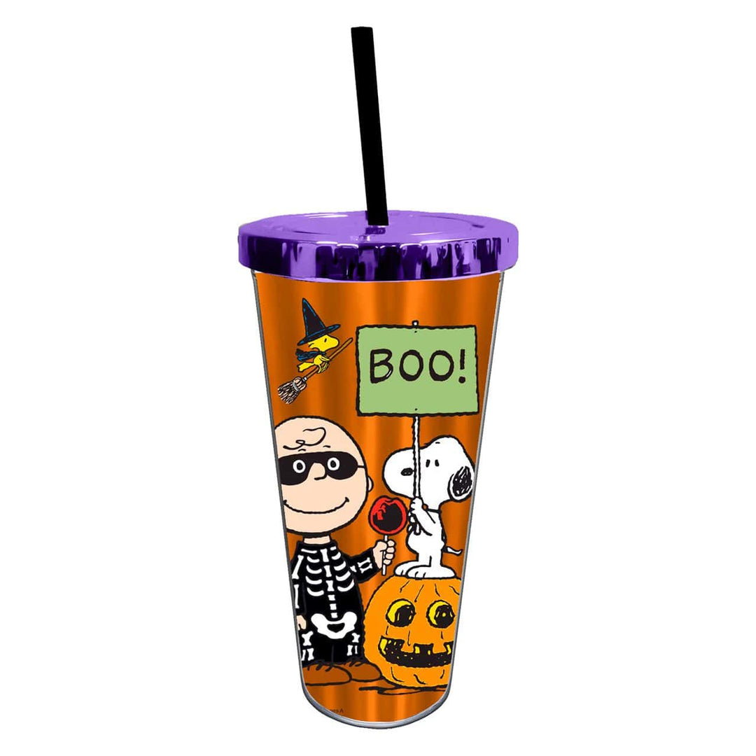 Kellis Gifts Tumblers Peanuts Halloween Foil cup with lid 20 oz