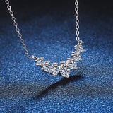 Knobspin-aliexp moissanite necklace Graduated Moissanite Necklace 1.7ctw 925 Sterling Silver