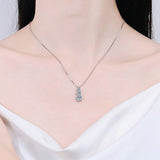 Knobspin-aliexp moissanite necklace Graduated Vertical Moissanite Necklace 925 Sterling Silver