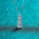 Knobspin-aliexp moissanite necklace Graduated Vertical Moissanite Necklace 925 Sterling Silver