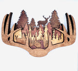 Lexo Creations Lexo Creations - Deer Antlers with Hunter, Multi-Layer Wood