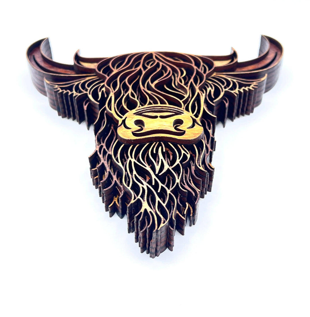 Lexo Creations Lexo Creations - Highland Cow, Multi-Layer Wood