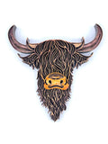 Highland Cow 3D Multi-Layer Wood Wall Hanging Handmade in the USA