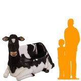 LM Treasures LM Treasures - Holstein Cow Bench Life Size Statue