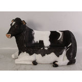 LM Treasures LM Treasures - Holstein Cow Bench Life Size Statue