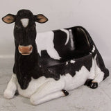LM Treasures LM Treasures - Holstein Cow Bench Life Size Statue