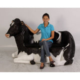 LM Treasures LM Treasures - Holstein Cow Bench Life Size Statue