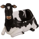 LM Treasures LM Treasures - Holstein Cow Bench Life Size Statue