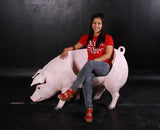 LM Treasures LM Treasures - Pig Bench Life Size Statue