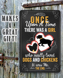 Lone Star Art 8 x 12 Lone Star Art - Girl Who Really Loved Dogs and Chicken - Metal Sign