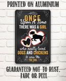 Lone Star Art 8 x 12 Lone Star Art - Girl Who Really Loved Dogs and Chicken - Metal Sign
