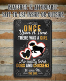 Lone Star Art 8 x 12 Lone Star Art - Girl Who Really Loved Dogs and Chicken - Metal Sign