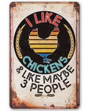 Lone Star Art 8 x 12 Lone Star Art - I Like Chickens - Metal Sign