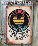 Lone Star Art 8 x 12 Lone Star Art - I Like Chickens - Metal Sign