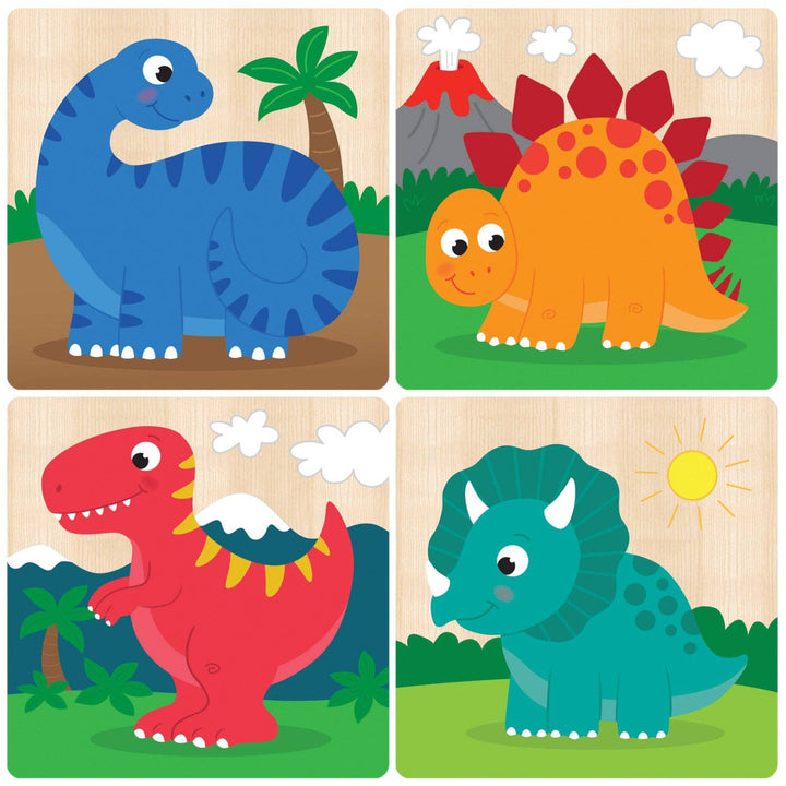 Masterpieces Puzzles Masterpieces Puzzles - Dinosaurs Chunky Wood Puzzles - Kids 4 Pack