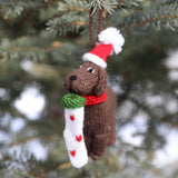 Melange Collection animal ornament Melange Collection - Dog with Stocking Ornament