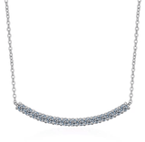 Moissanite Diamond Curved Bar Necklace .9ctw Sterling SIlver