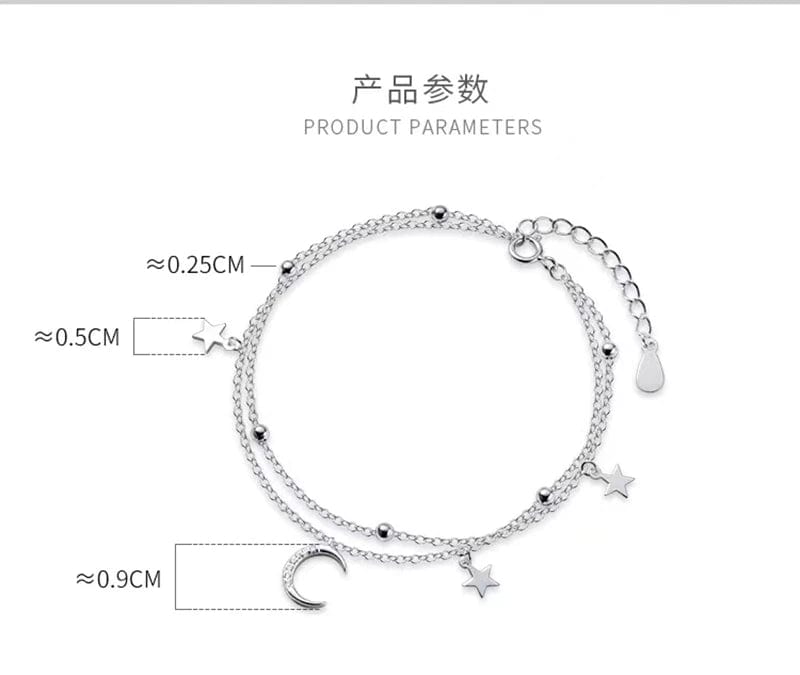 Buy Star Moon Bracelet | 18k Gold Plated | Charm Bracelet | Chain Link  Bracelet | Vintage Minimalism Bracelet | For Women And Girls at Amazon.in