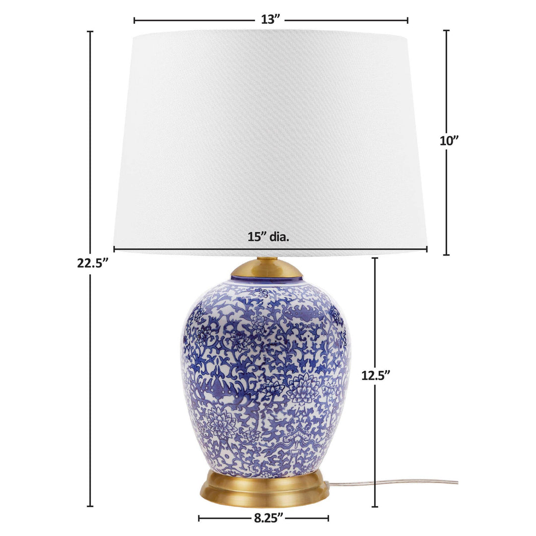 Olliix Olliix - Blue Ceramic Ginger Jar Table Lamp