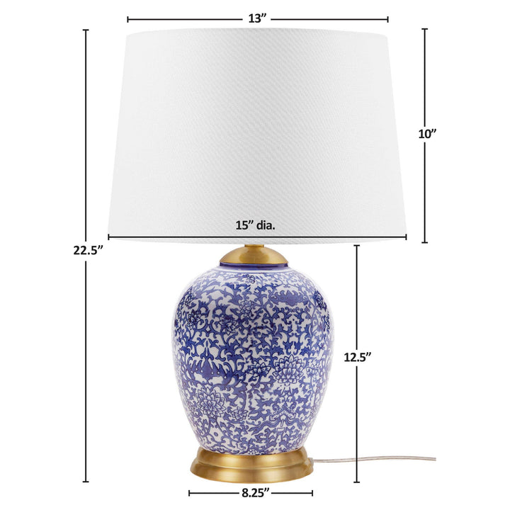 Olliix Olliix - Blue Ceramic Ginger Jar Table Lamp