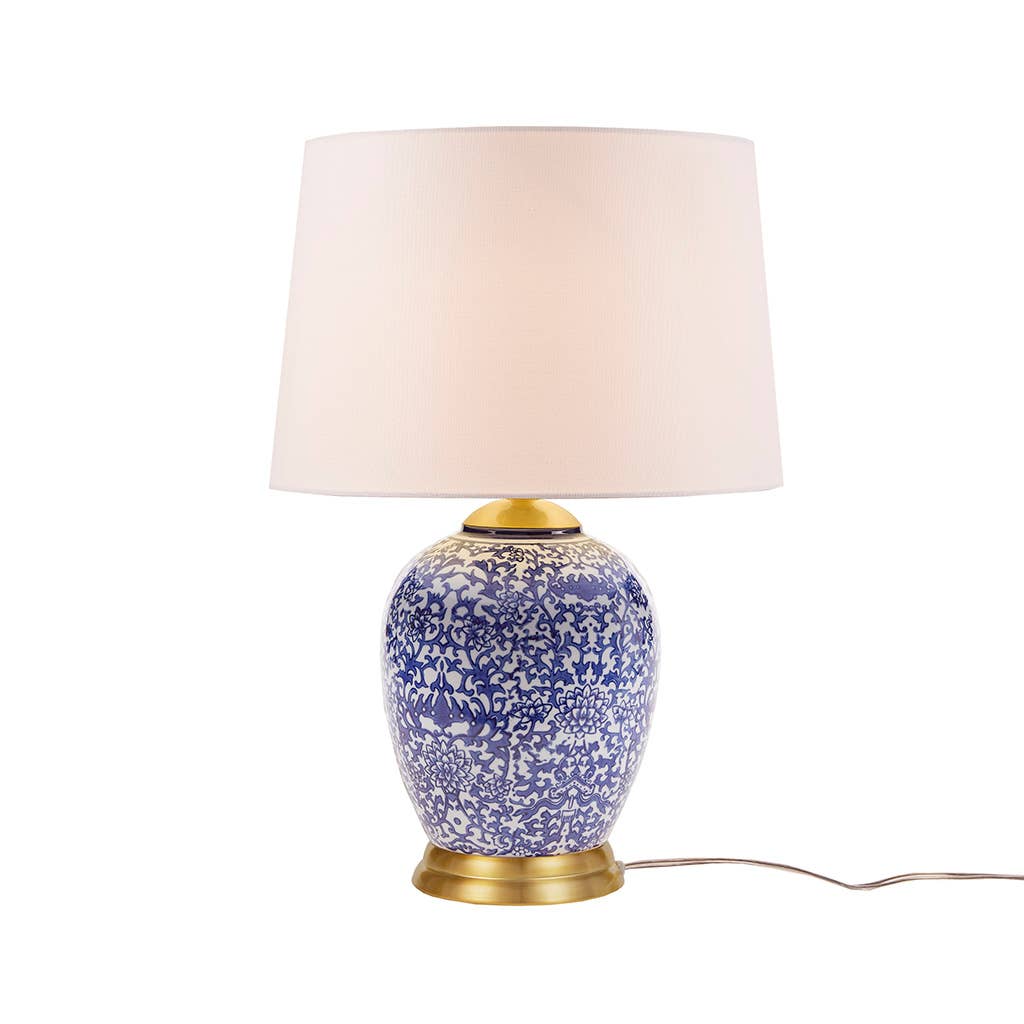 Olliix Olliix - Blue Ceramic Ginger Jar Table Lamp