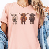 Par.tees by Party On! Par.tees by Party On! - Western Steer Trio  Country Bull Cow Graphic Tee