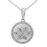 Medallion Dog Paw Necklace 14K Gold with .33ct H, SI1-2 Natural Diamonds