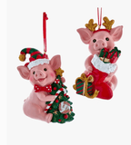 Piglets Christmas Ornaments Cute Resin Pink Piggies Kurt Adler