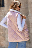 Poppy Lee Lane L - 1 2/14 / Pink / 100%Polyester Poppy Lee Lane - Fleece Lined Quilted Vest