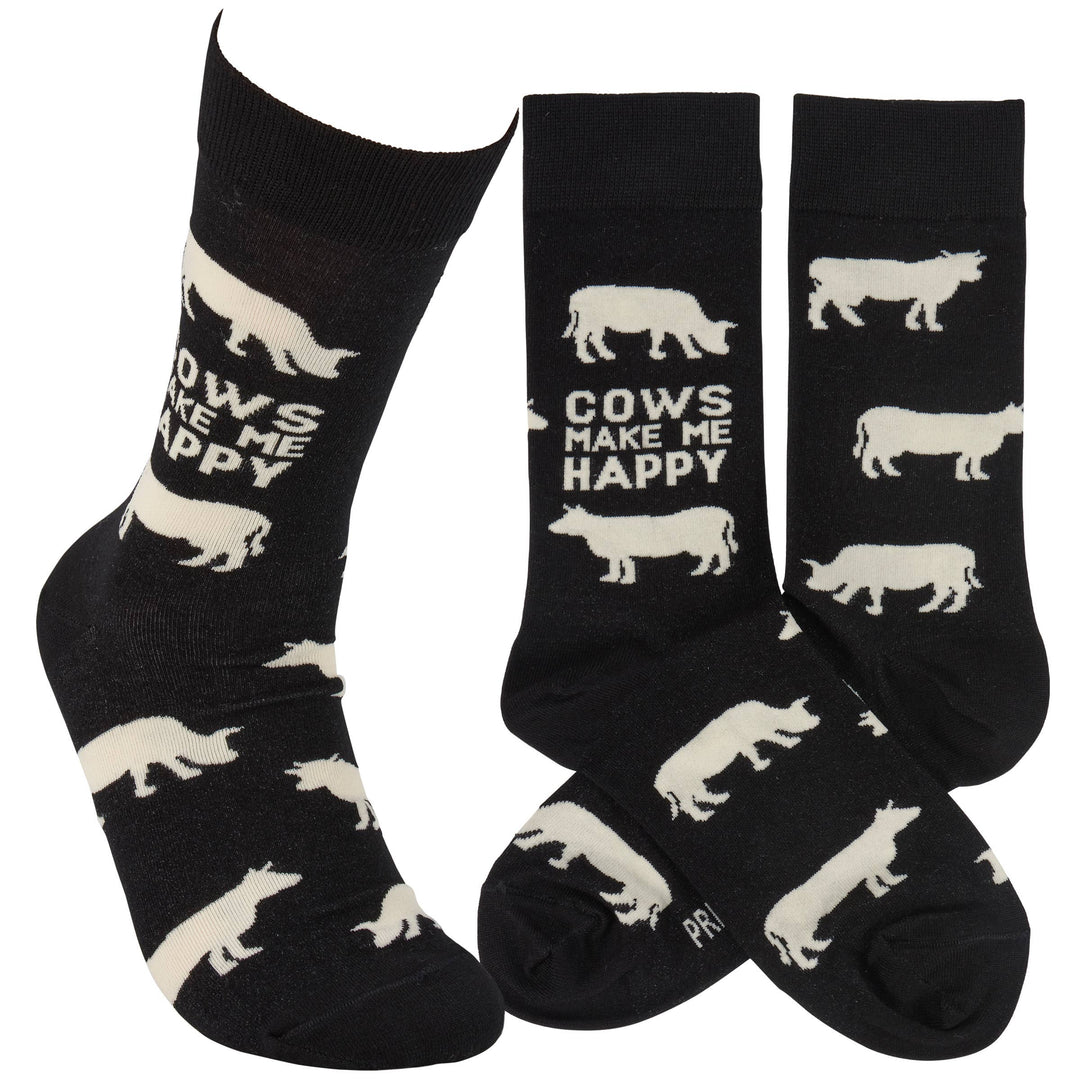 Primitives by Kathy Primitives by Kathy - Cows Make Me Happy Socks