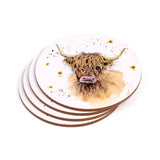 Puckator Ltd Puckator Ltd - Jan Pashley Highland Coo Set of 4 Cork Coasters