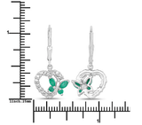 Quintessence Butterfly Gemstone Earrings Butterfly and Heart Earrings Genuine Gemstones 925 Sterling Silver