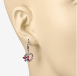 Quintessence Butterfly Gemstone Earrings Butterfly and Heart Earrings Genuine Gemstones 925 Sterling Silver