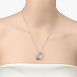 Quintessence Butterfly Necklace Butterfly on a Heart Necklace Genuine Gemstones 925 Sterling Silver