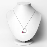 Quintessence Butterfly Necklace Butterfly on a Heart Necklace Genuine Gemstones 925 Sterling Silver