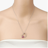 Quintessence Butterfly Necklace Butterfly on a Heart Necklace Genuine Gemstones 925 Sterling Silver