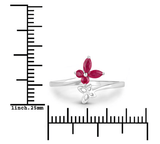 Quintessence butterfly ring Genuine Gemstone Butterfly Ring in 925 Sterling Silver Elegant