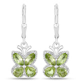 Quintessence Fine Fashion Jewelry-Earrings Peridot Gemstone Butterfly Earrings in Sterling Silver-Amethyst, Garnet, Peridot or Topaz