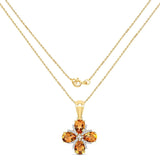 Quintessence Gemstone Necklace Genuine Madeira Citrine and White Topaz 2.46 Carat .925 Sterling Silver Pendant